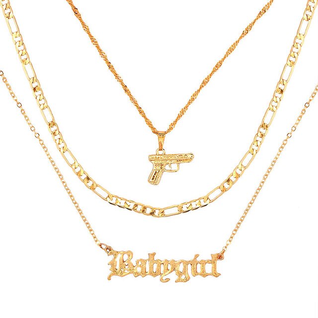 Babygirl Trio Necklace Set Gold