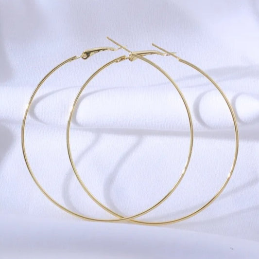 Classic Gold Hoops 80mm