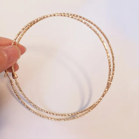 Twisted Gold Hoops 80mm