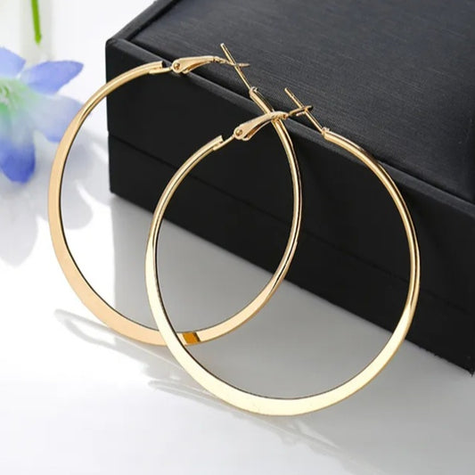 Flat-End Gold Hoops 80mm