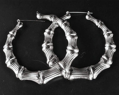 Silver Bamboo Hoops Collection