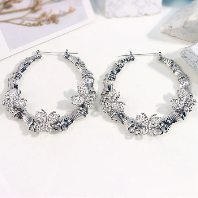 Silver Bamboo Hoops Collection